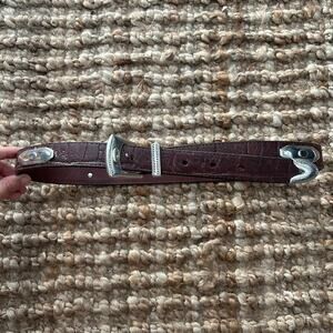 Brighton Vintage Brown Leather Western Concho Belt USA Made Size L (33''–36.5'')